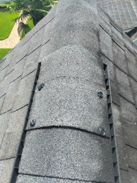 Ridge-cap nails reset and sealed to stop leaks